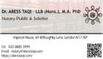 North London Notary Public Dr Abess Taqi